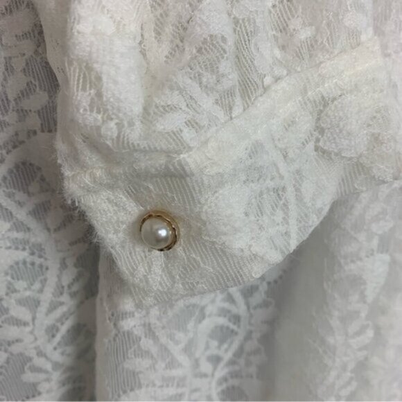 White Vintage Style Crochet Lace Midi Dress - Picture 8 of 8